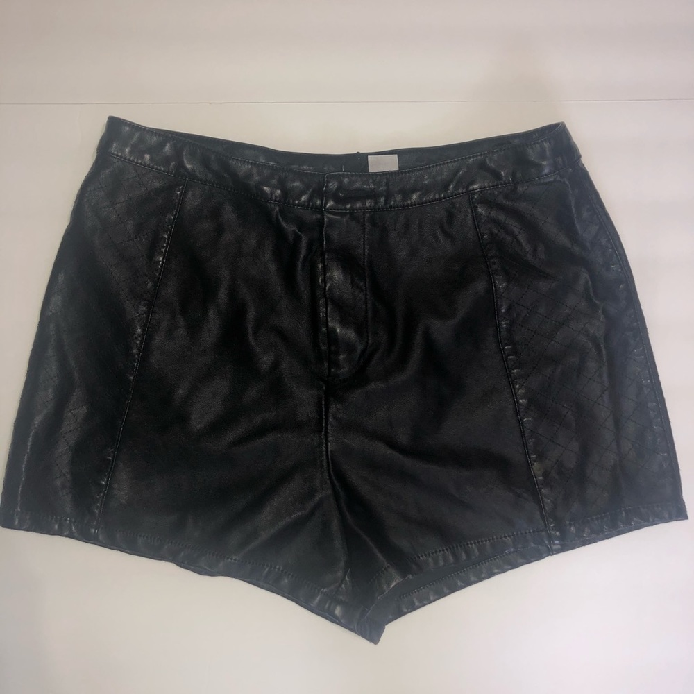 Faux leather shorts